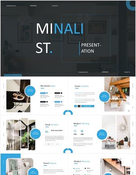 国外简约家装室内设计PPT模板Minalist Powerpoint Template