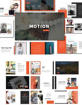 时尚简约PPT模板版式设计Motion Powerpoint Template