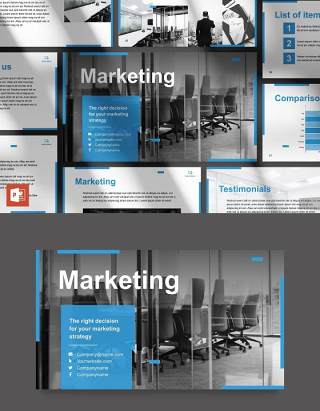 创意营销公司商业战略计划报告PPT模板不含照片Marketing Firm PowerPoint Presentation Template