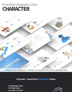 11套色系角色独特的PPT信息图形幻灯片演示Character - PowerPoint Infographics Slides