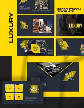 豪华奢侈品创意产品展示报告PPT模板不含照片LUXURY Powerpoint Business Modern Corporate