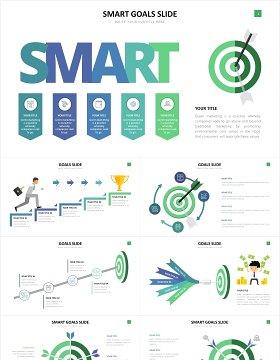 公司企业运营市场目标计划插画信息图表PPT素材Goals Slides Powerpoint Template