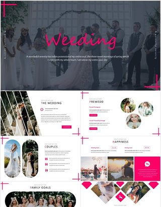 婚礼活动策划结婚照片展示PPT国外模板Wedding - Powerpoint Template