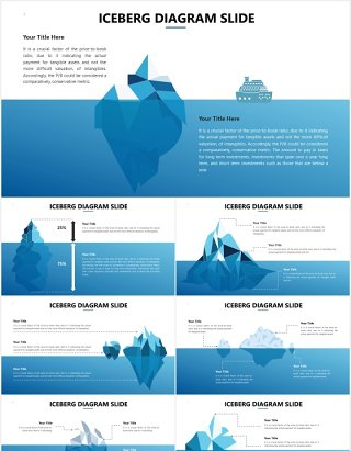 冰山图信息图表PPT素材可视化对比数据Iceberg Diagram Slides Powerpoint Template