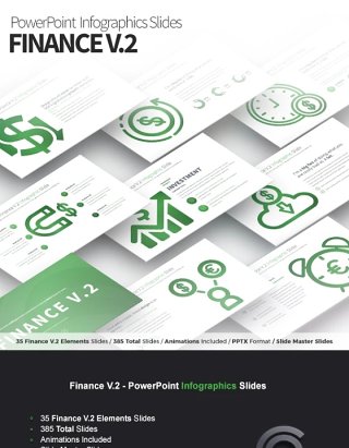 11套色系金融理财财务V.2PPT信息图表幻灯片Finance V.2 - PowerPoint Infographics Slides