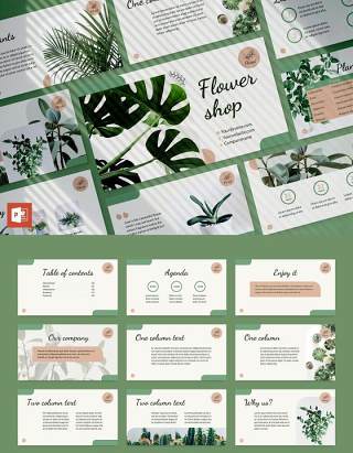 花店花艺PPT版式模板Flower Shop PowerPoint Presentation Template