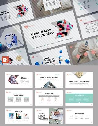 药房药店PPT版式模板Pharmacy PowerPoint Presentation Template