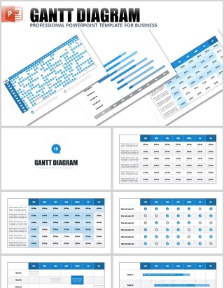 甘特图PPT信息图表模板gantt chart powerpoint template