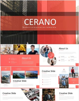 红色个人工作述职报告竞聘简历PPT模板cerano powerpoint template