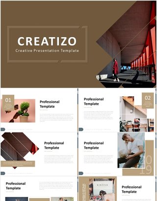 国外时尚简约PPT模板creatizo powerpoint template