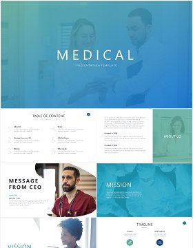 医疗医院信息图表PPT素材Healthcare Slides V4 Powerpoint Template