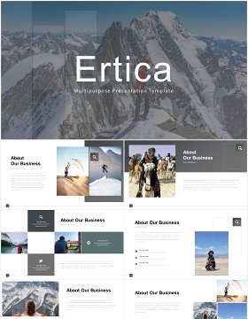 户外旅游摄影宣传展示PPT模板ertica powerpoint template