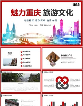 魅力重庆旅游文化宣传介绍PPT模板