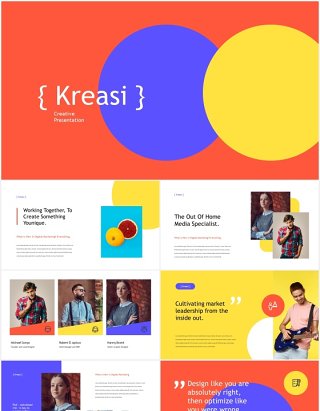 创意数字营销报告宣传介绍PPT模板kreasi digital marketing powerpoint template