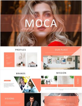 简约国外图片排版PPT图表模板Moca - Powerpoint Template