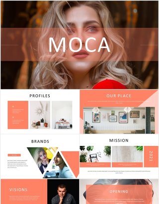 简约国外图片排版PPT图表模板Moca - Powerpoint Template