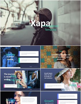 时尚现代模特作品宣传展示PPT模板xapa modern powerpoint template