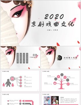 中国风京剧戏曲文化宣传艺术PPT模板