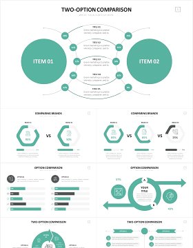 对比关系比较数据信息图表PPT素材Comparison Slides Powerpiont Template