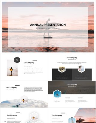 国外年度工作报告PPT模板Annual Powerpoint Template