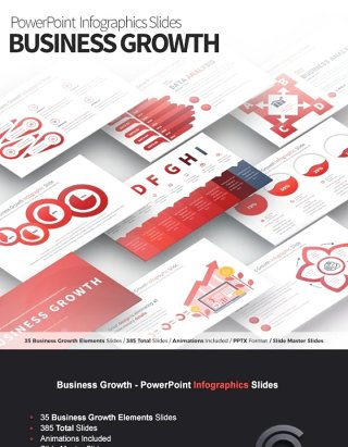 11套色系商业业务增长PPT信息图表幻灯片演示Business Growth - PowerPoint Infographics Slides