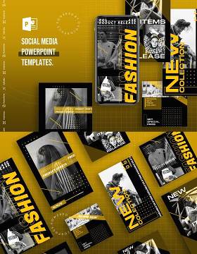 简约欧美风手机竖版社交媒体PPT模板Social Media PowerPoint Template