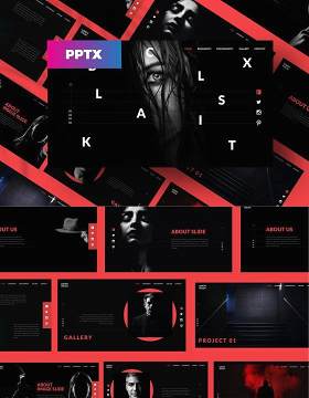 黑色商务PPT模板版式排版Black - Powerpoint Template