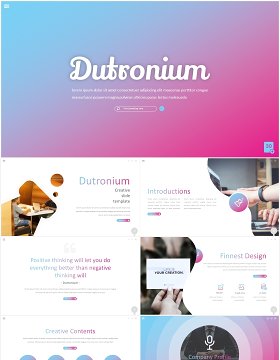 渐变时尚工作汇报国外PPT模板dutronium powerpoint template