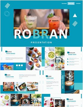 蓝色国外公司通用PPT模板Robran - Powerpoint Template