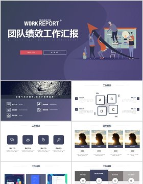 紫色团队绩效考核工作汇报PPT模板
