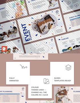 活动策划商业计划书PPT模板不含照片Event Planner PowerPoint Presentation Template