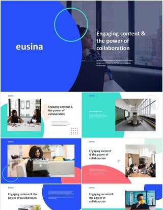 商务公司宣传介绍PPT模板eusin corporate theme powerpoint template