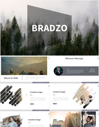 商务商业企业宣传介绍PPT模板bradzo powerpoint template