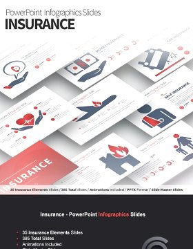 11套色系保险PPT信息图表幻灯片Insurance - PowerPoint Infographics Slides