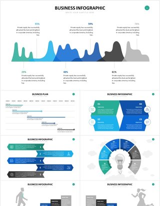 商务市场销售业务信息图表PPT素材Business Infographics Powerpoint Template