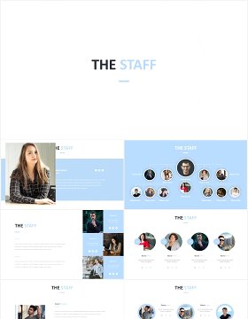 简约公司组织架构图员工团队展示PPT模板The Staff Powerpoint Template