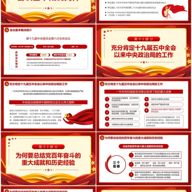 学习党的百年奋斗重大成就和历史经验PPT模板 学习党的百年奋斗重大成就和历史经验PPT模板