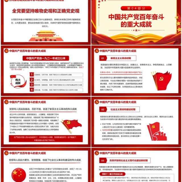 学习党的百年奋斗重大成就和历史经验PPT模板 学习党的百年奋斗重大成就和历史经验PPT模板