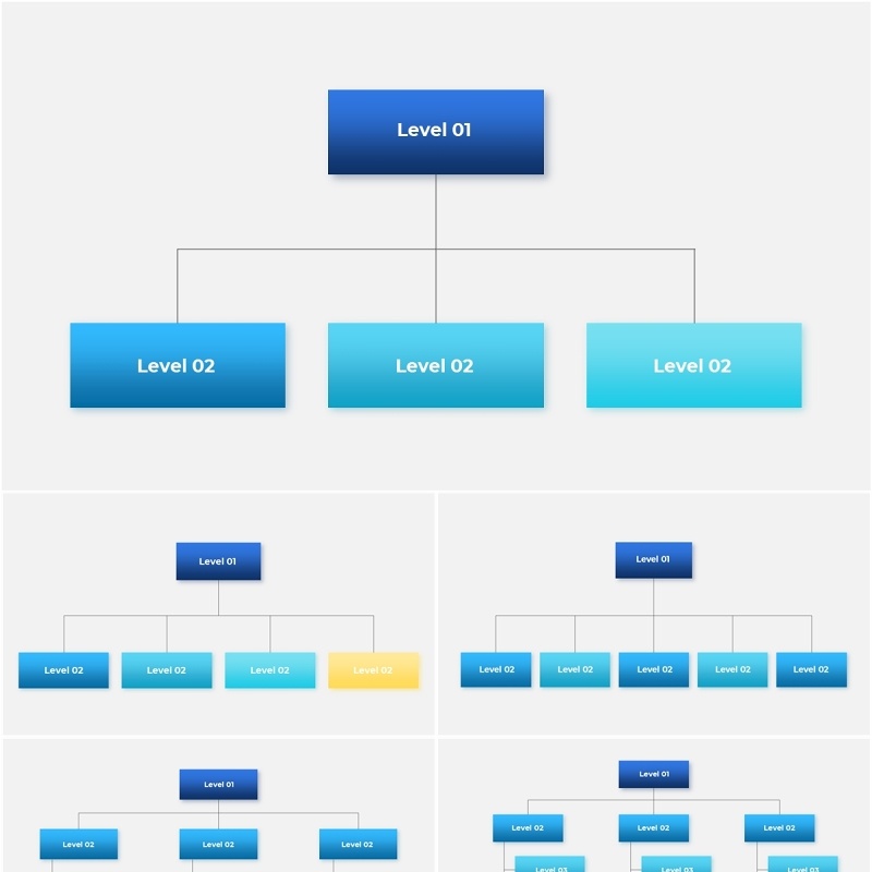 10套深浅色系组织架构图PPT信息图表素材Organizational charts animated powerpoint