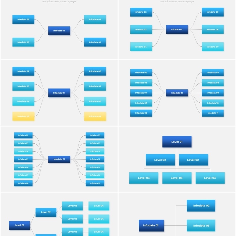 10套深浅色系组织架构图PPT信息图表素材Organizational charts animated powerpoint