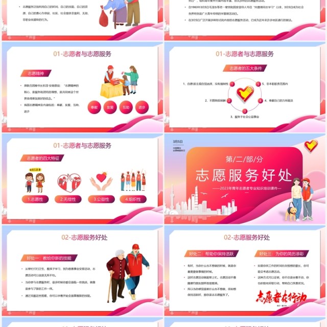 红色卡通风青年志愿者服务日PPT模板 红色卡通风青年志愿者服务日PPT模板