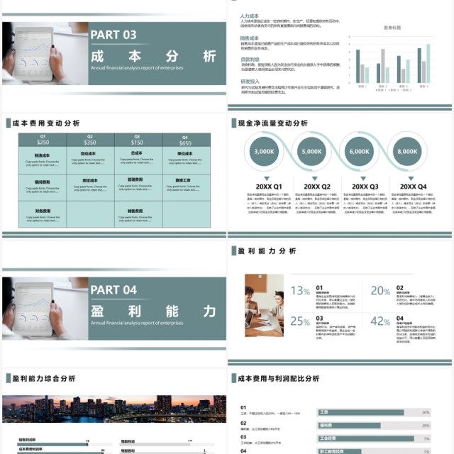 简约创意企业年度财务分析报告PPT模板