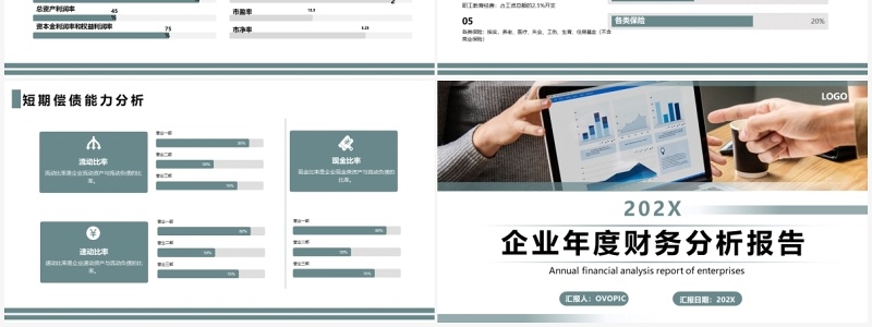 简约创意企业年度财务分析报告PPT模板
