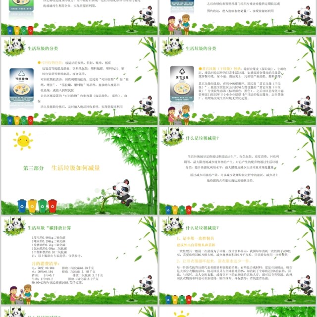 绿色环保垃圾分类从我做起PPT模板 绿色环保垃圾分类从我做起PPT模板