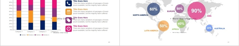 多样多彩箭头阶梯PPT元素素材