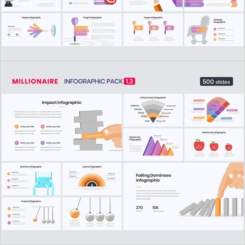 500张超实用PPT信息图表,PowerPoint模板,教育与科学,商务商业战略,市场营销与理念,电商客服,地图,百万图标图表大集合