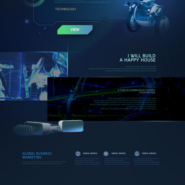 未来汽车科技感VR人工智能AI网站网页模板PSD设计素材
