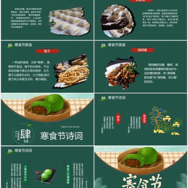 中国传统节日寒食节知识介绍PPT模板