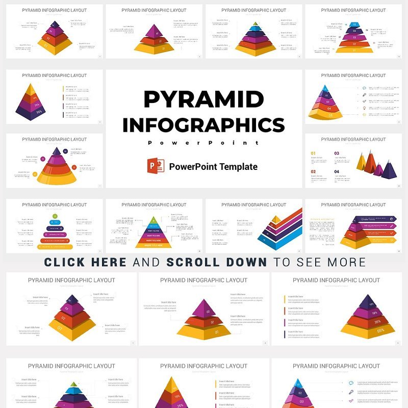 优质立体24款金字塔信息图表PPT矢量图形元素