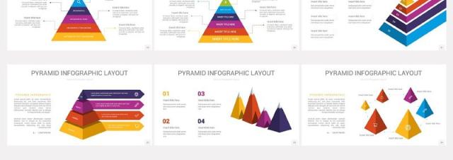 优质立体24款金字塔信息图表PPT矢量图形元素